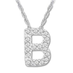 18kt White Gold Plated Letter B